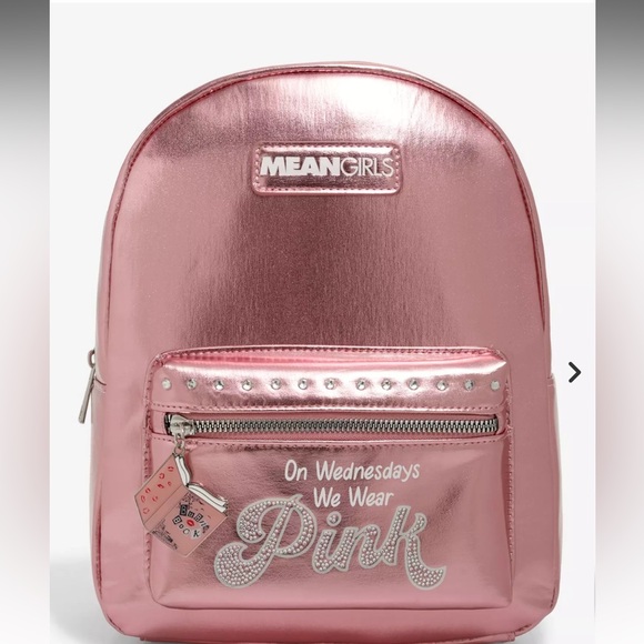 LAST ONE! $4.99 SHIPPING - Mean Girls On Wednesdays We Wear Pink Mini Backpack - Picture 1 of 8